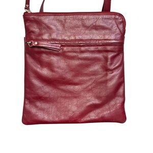 Latico burgandy red leather crossbody messenger bag